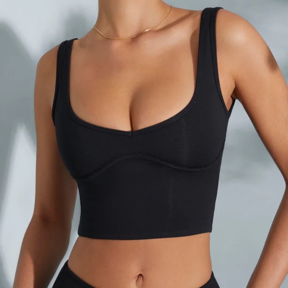 Oh Polly Crop Top in Black
